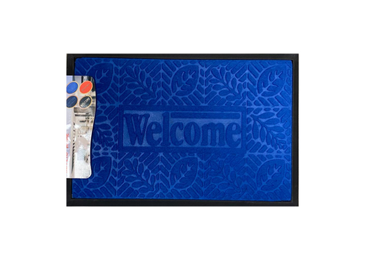 Welcome Door Mat Foot Design Polypropylene 40 x 60cm Assorted Colours 0474 A (Parcel Rate)