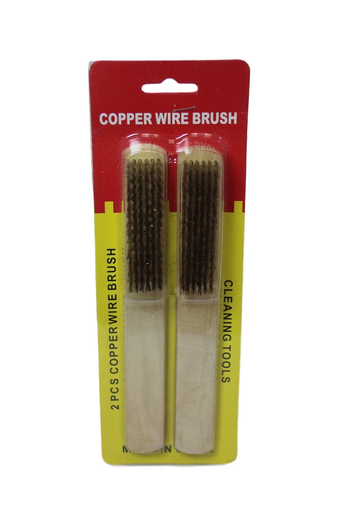 Wooden Handle Copper Wire Cleaning Brush 20 cm Pack of 2 2003 (Parcel Rate)