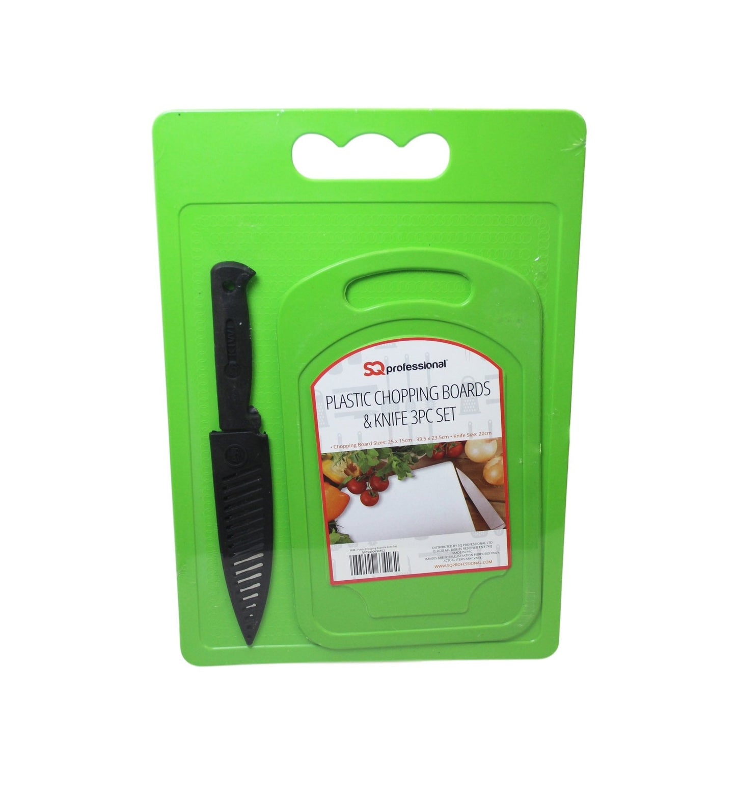 3 Pack Smart Kitchen Kit 2 Chopping Board With 1 Knife Assorted Colours 2938 / 9811 (Parcel Rate)