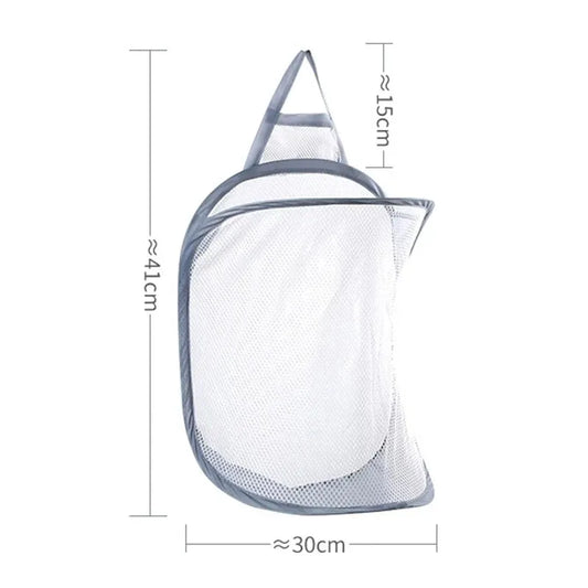 Wall Hanging Dirty Clothes Storage Basket Bathroom Foldable Clothes Baskets Dirty Clothes Net Pocket Laundry Organzier Mesh Bag