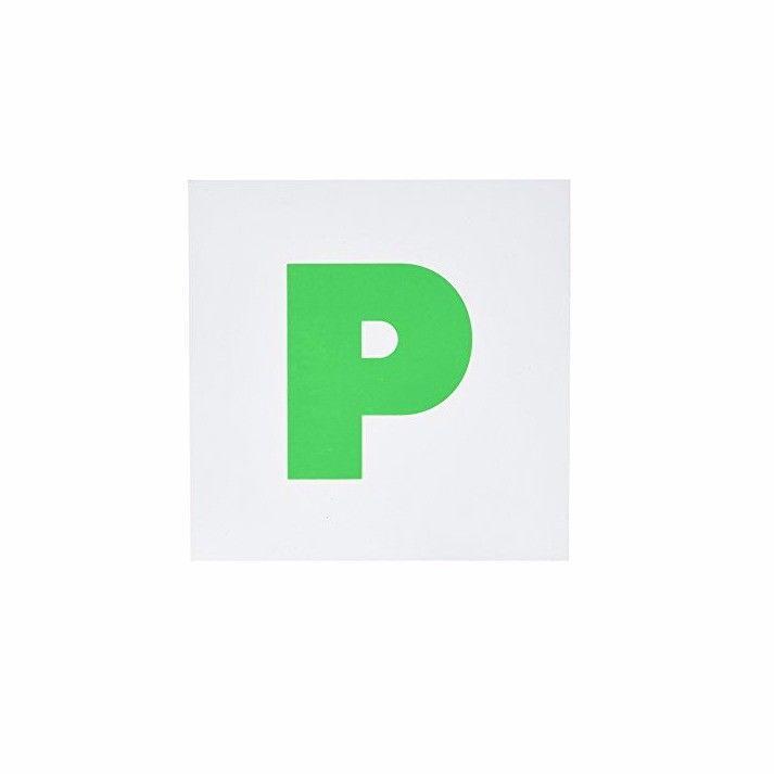 2 x Green 'P' Magnetic Learner Plate Car Accessory 18 x 18cm 4901 (Large Letter Rate)