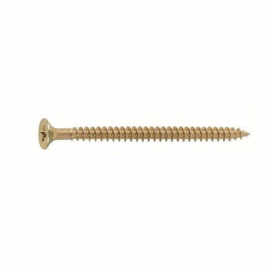 4.0 x 60 Pozi Countersunk Hardened Chipboard Wood Screws Yellow Plated 0300 (Large Letter Rate)