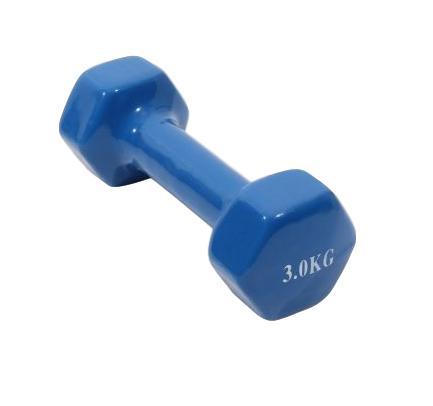 Weight Training Vinyl Dumbbell 3kg Assorted Colours 4591 A W25 (Parcel Rate)