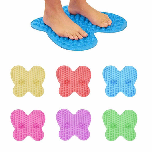 Washable Foot Pain Relief Massage Reflexology Mat Butterfly Shape 36.5 cm Assorted Colours 4573 (Parcel Rate)