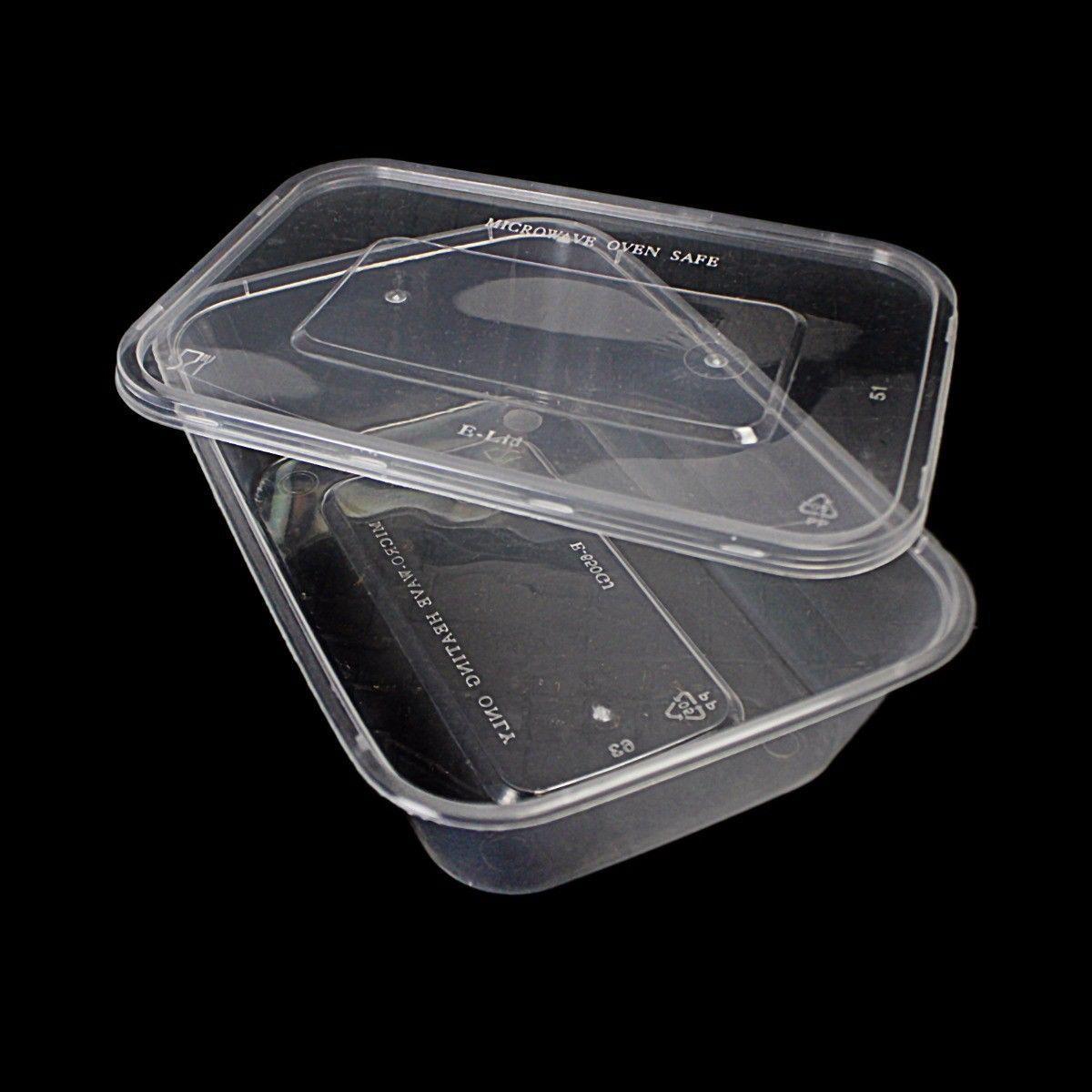 4 Rectangular Stackable Food & Meal Preparation Containers With Lids 1000ml  MX7023 (Parcel Rate)