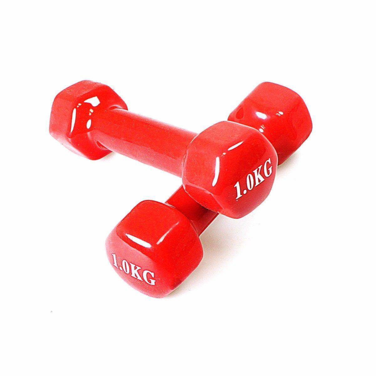 Weight Training Vinyl Dumbbell 1kg Assorted Colours 4589 A W25 (Parcel Rate)