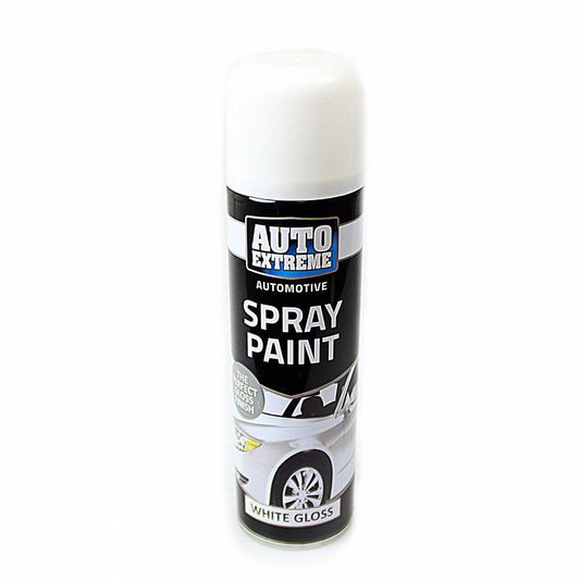 250ml White Gloss Spray Paint Aerosol Can Auto Extreme Metal Wood  1902 (Parcel Rate)