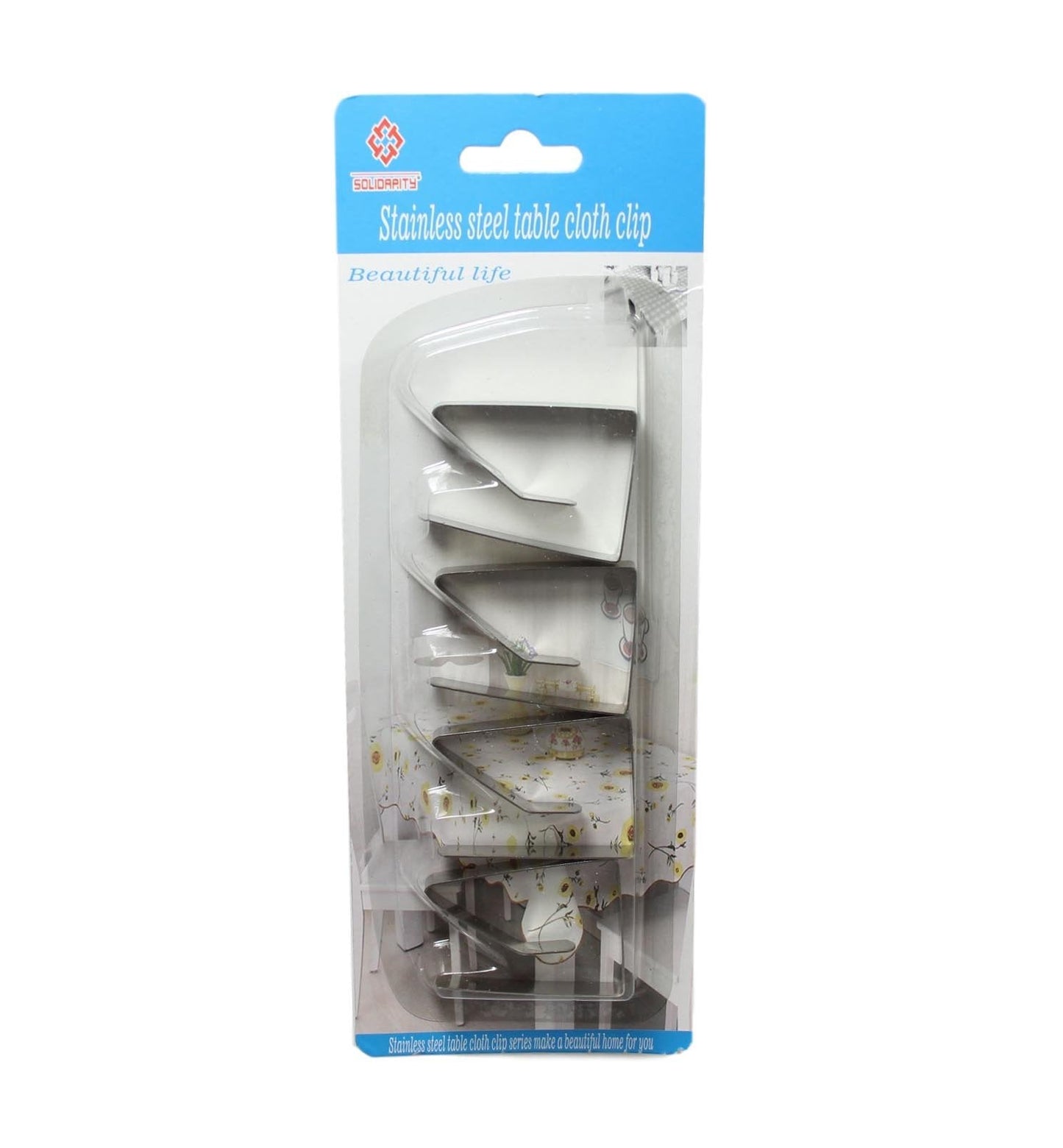 Stainless Steel Table Cloth Clips 4.5 x 4.5 x 1.8 cm Pack of 4 5718 A (Large Letter Rate)