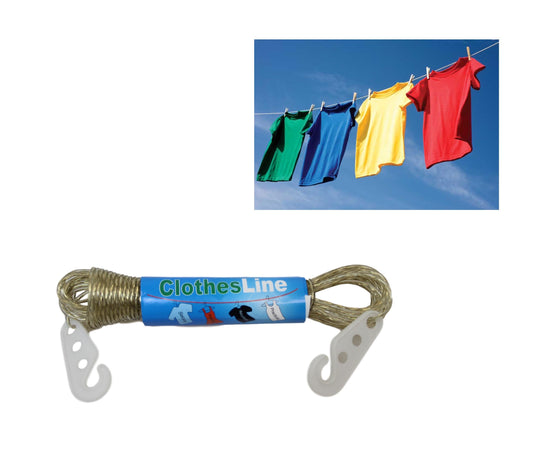 Washing Clothes Line Outdoor Hanging Rope with 2 Hooks 10 m 5813 / 7234 (Large Letter Rate)