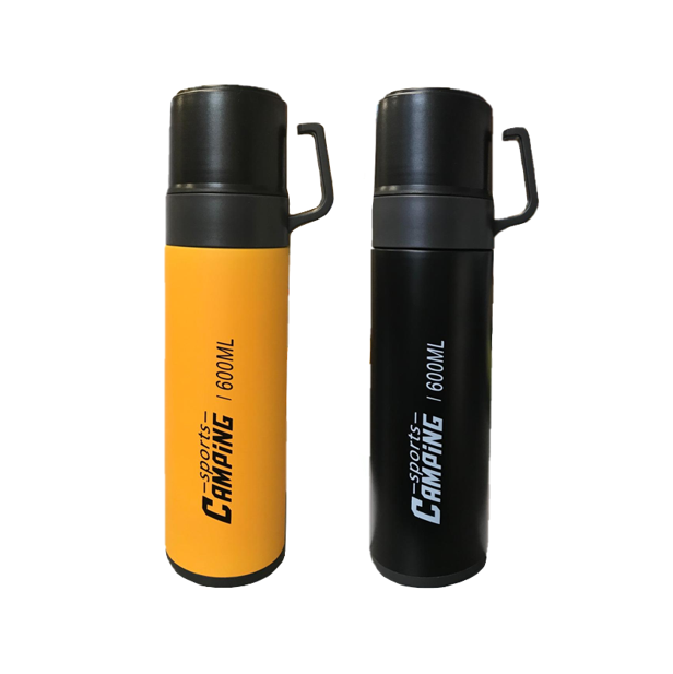 Stainless Steel Thermos Travel Flask Bottle 600ml Assorted Colours 7392 (Parcel Rate)