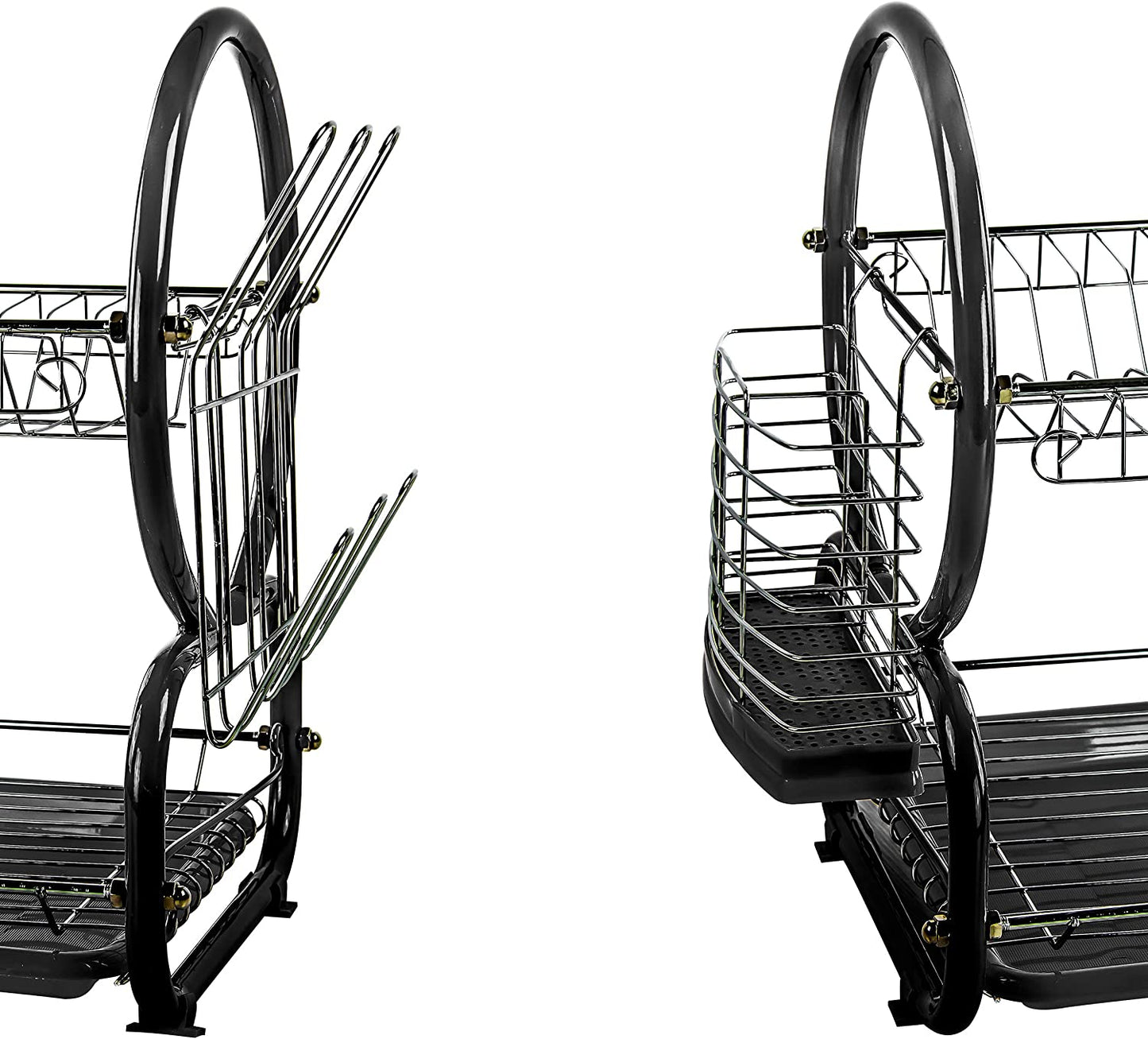 Tristar 2 Tier Dish Drainer Cutlery Rack with Drip Tray Black 53742 / D003 (Big Parcel Rate)