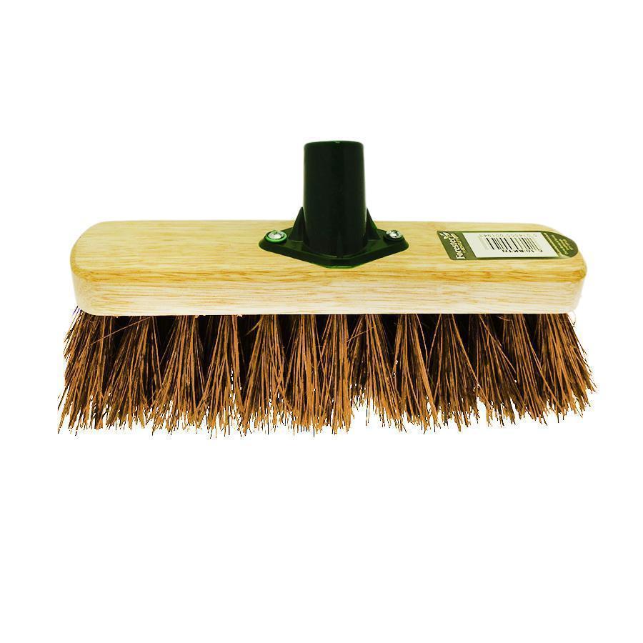 10" Hard Bassine Garden Wooden Broom Brush Head SK28389 (Parcel Rate)