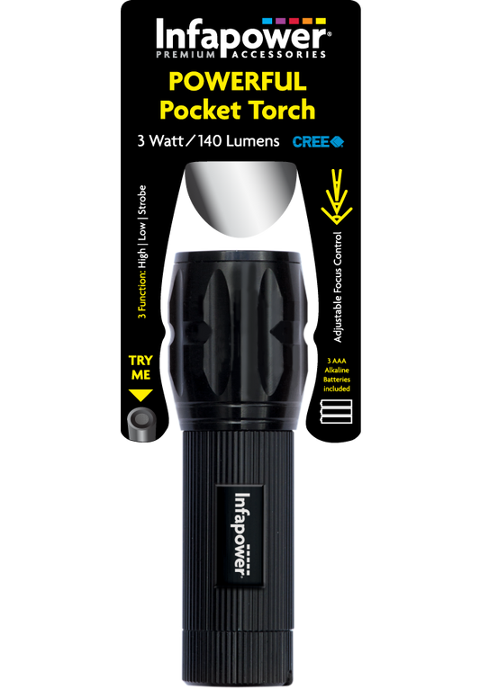 3 Watt Powerful Pocket Torch Diy Home F011 (Parcel Rate)