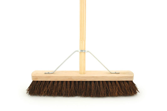 18" Hard Bassine Garden Wooden Broom Brush B18HA (Big Parcel)