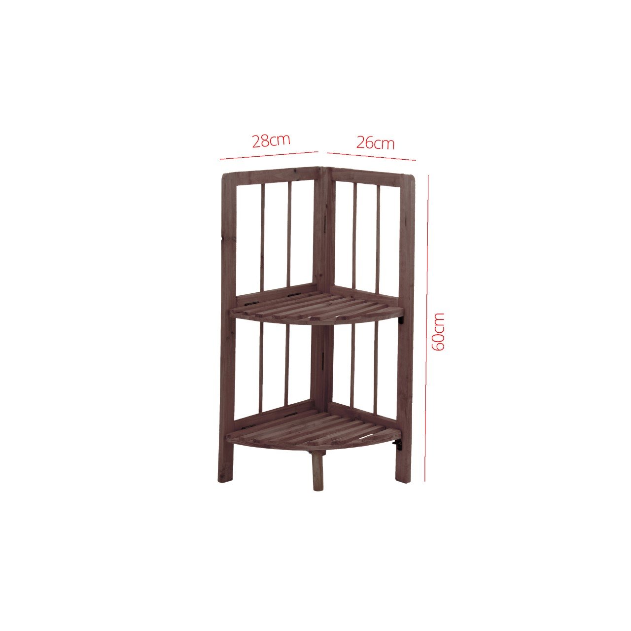 2 Tier Coffee Wooden Corner Rack Multipurpose Use Wooden Rack 28 x 26 x 60cm 8791 (Parcel Rate)