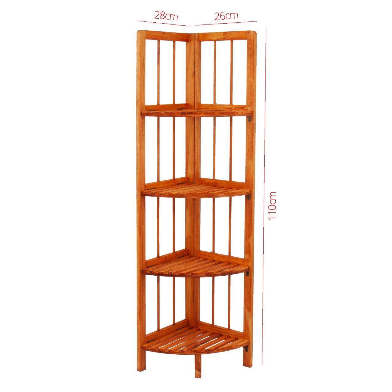 Wooden Corner Rack Maple 4 Tier 28cm x 26 x 110cm 8788 (Parcel Rate)