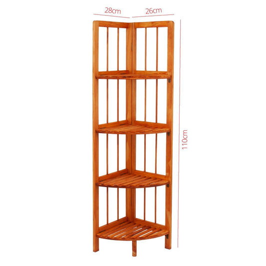 Wooden Corner Rack Maple 4 Tier 28cm x 26 x 110cm 8788 (Parcel Rate)