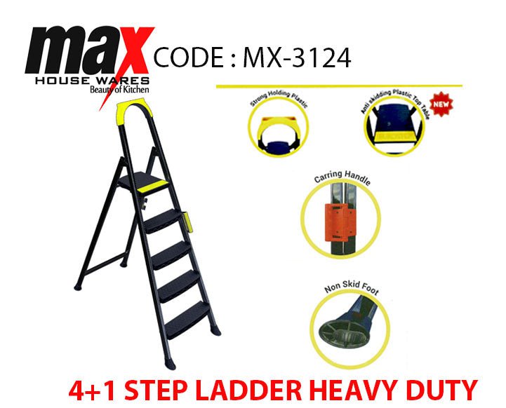 Step Ladder Heavy Duty 4+1 Diy Home Assorted Colours MX3124 / MX3104 (Big Parcel Rate)