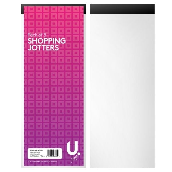 5 Pack Shopping Jotters Lined Notebooks 3” x 8” P1005 (Large Letter Rate)