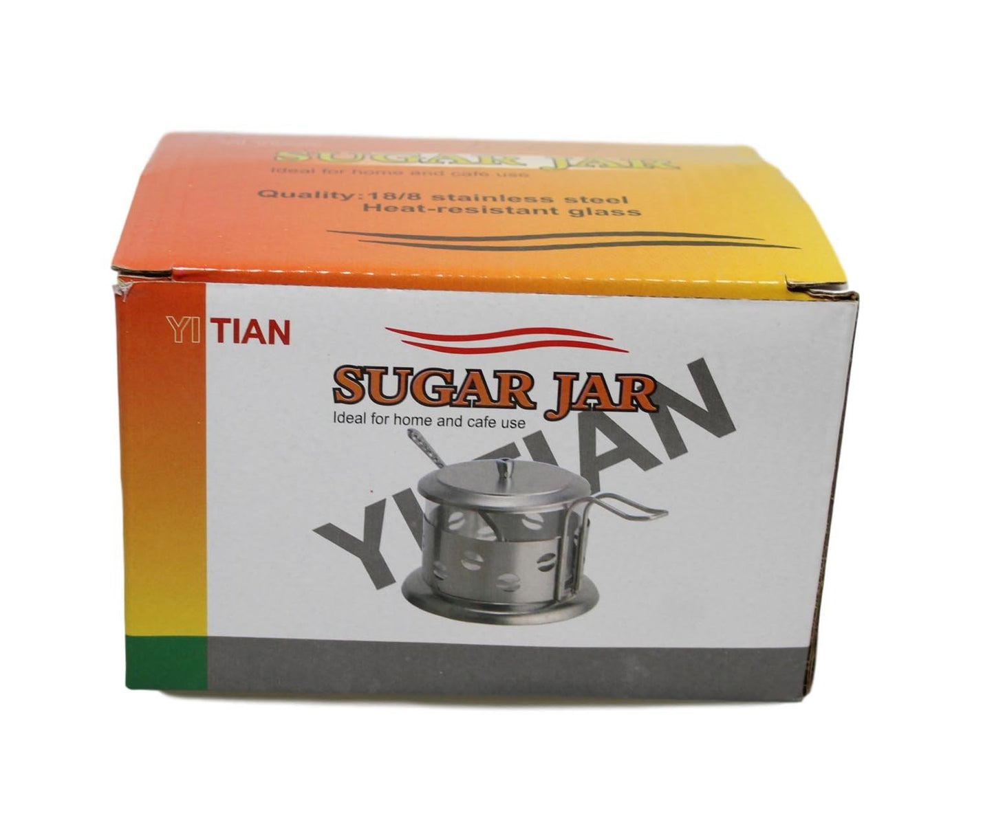 Steel and Glass Sugar Spice Seasoning Storage Jar 9 x 8 cm 5430 (Parcel Rate)