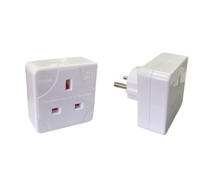 UK To EU Travel Adapter Plug 5.8 cm TVL1015 (Parcel Rate)