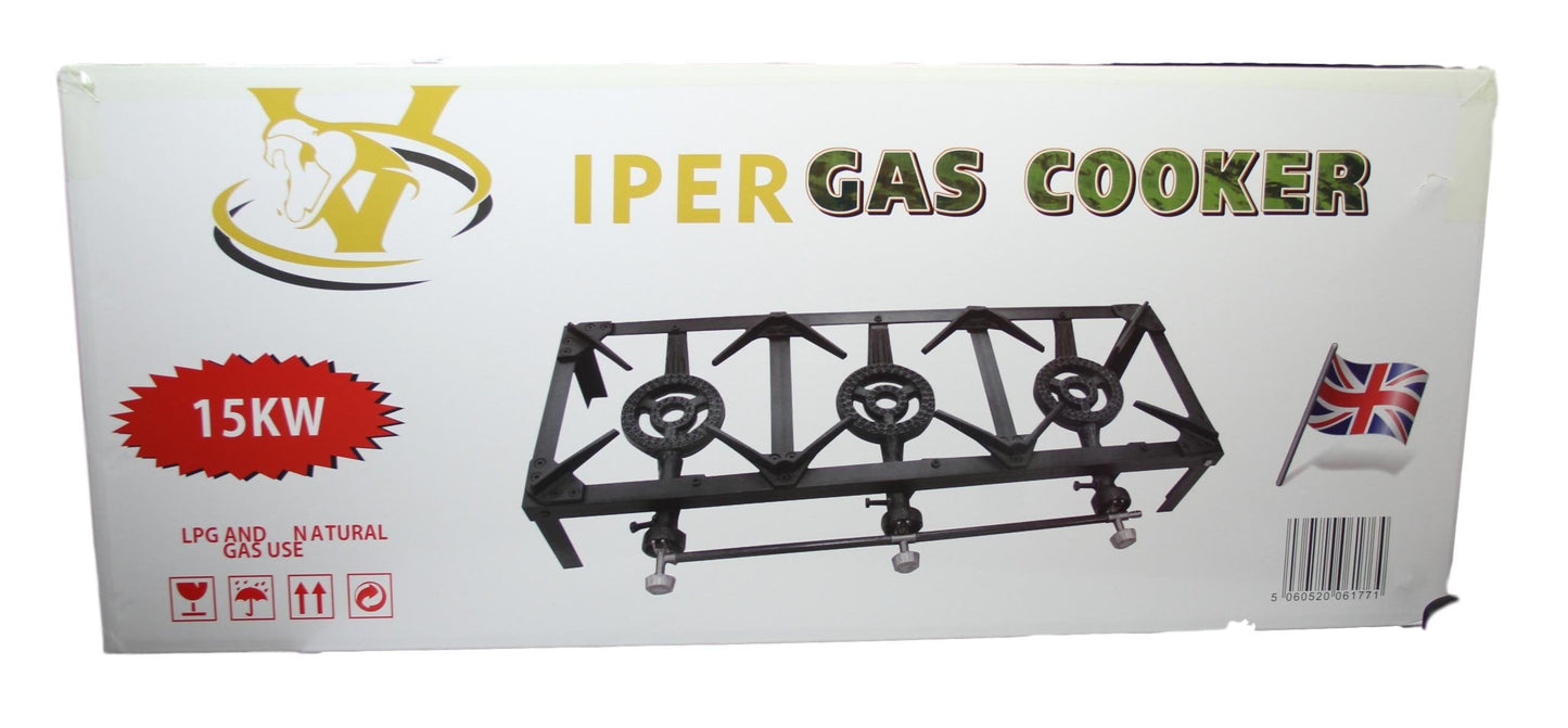 Triple Gas Burner Viper Outdoor Camping Gas Stove 15kw 6177 (Big Parcel Rate)p