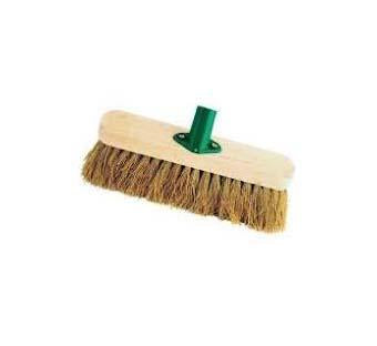 10" Soft Coco Garden Wooden Broom Brush Head SK28388 (Parcel Rate)