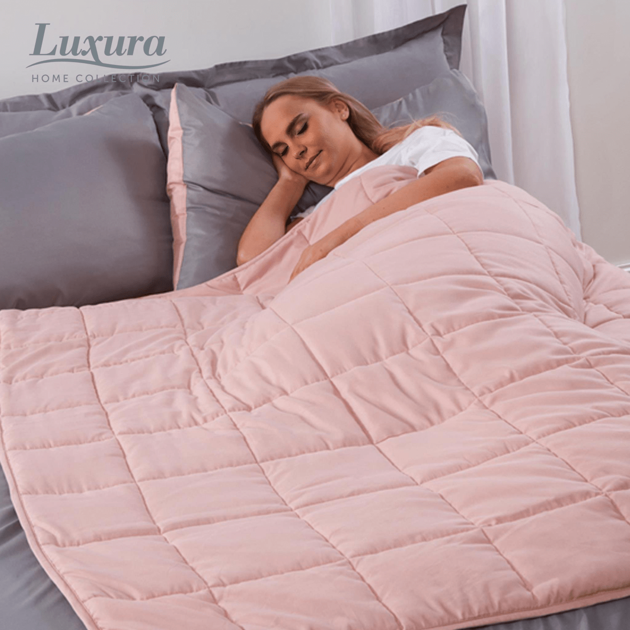 Weighted Blanket 150cm x 200cm 8kg Pink 4611 (Parcel Rate)